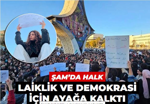 Şam’da halk laiklik ve demokrasi için ayağa kalktı