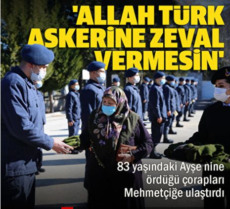 Ayşe nine ördüğü çorapları Mehmetçiğe ulaştırdı: Allah Türk askerine zeval vermesin