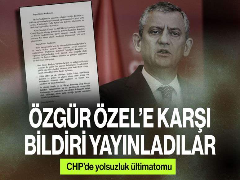 Milletvekilleri Özgür Özel'e karşı bildiri yayınladı: CHP'de yolsuzluk ültimatomu!