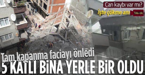 SON DAKİKA: İstanbul Zeytinburnu'nda 5 katlı bina çöktü! Faciadan dönüldü İşte binanın çöktüğü anlar