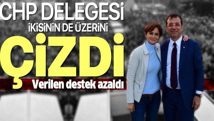 CHP delegesi Ekrem İmamoğlu ve Canan Kaftancıoğlu'nun üzerini çizdi.