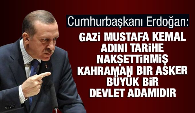 "Cumhuriyetimizin kurucusu Gazi Mustafa Kemal Atatürk'e İstiklal mücadelesindeki önderliğinden dolayı"