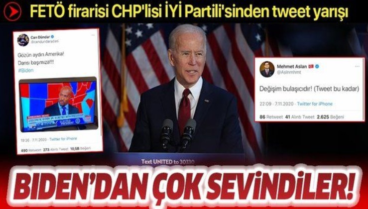 Joe Biden'dan daha çok sevindiler! FETÖ firarisi, CHP'lisi, İYİ Partili'sinden tweet yarışı