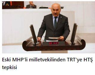 Eski MHP'li milletvekilinden TRT'ye HTŞ tepkisi