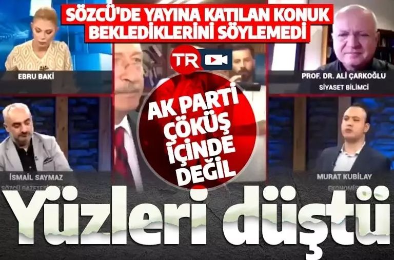Yayına katılan konuk Sözcü Tv'de yüzleri düşürdü: AK Parti çöküş içinde değil!