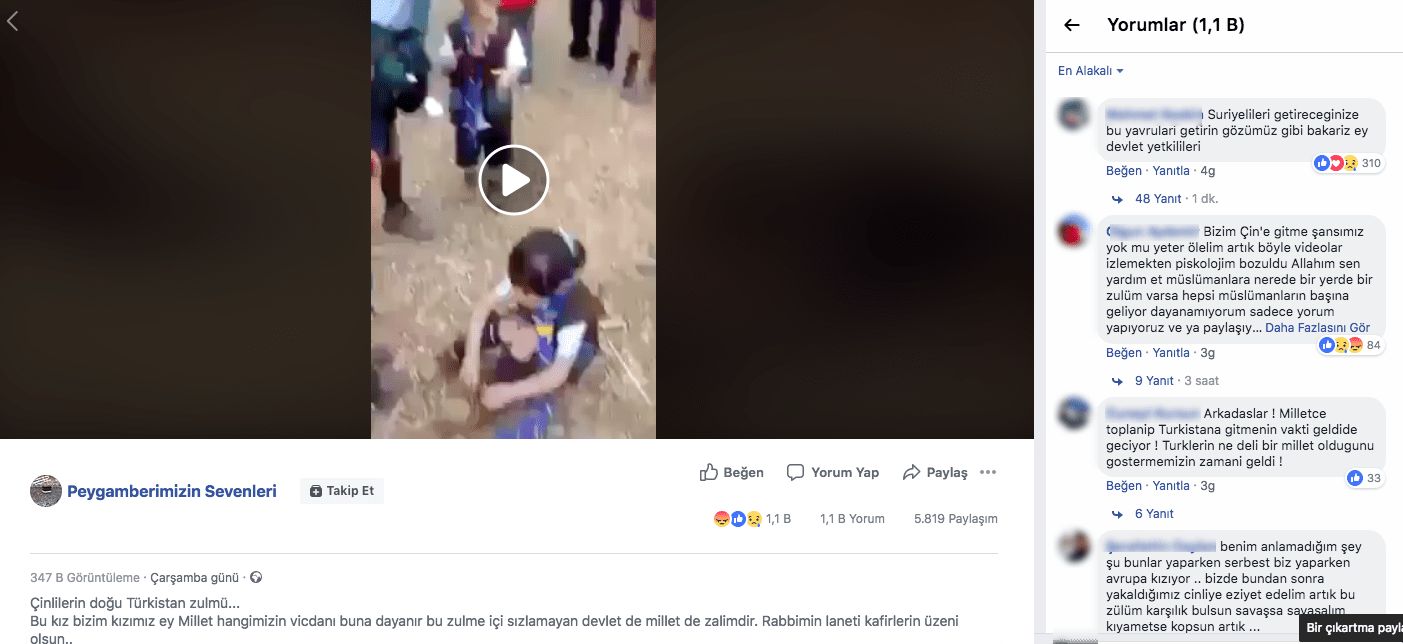 Videonun Uygur Türkü bir kız çocuğuna yapılan ...gösterdiği iddiası