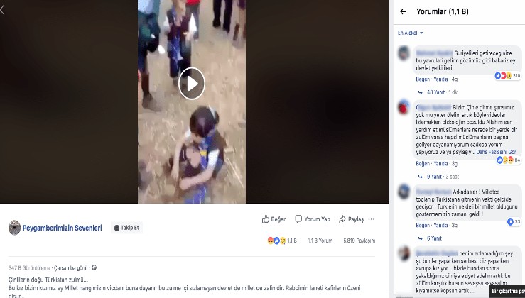 Videonun Uygur Türkü bir kız çocuğuna yapılan ...gösterdiği iddiası