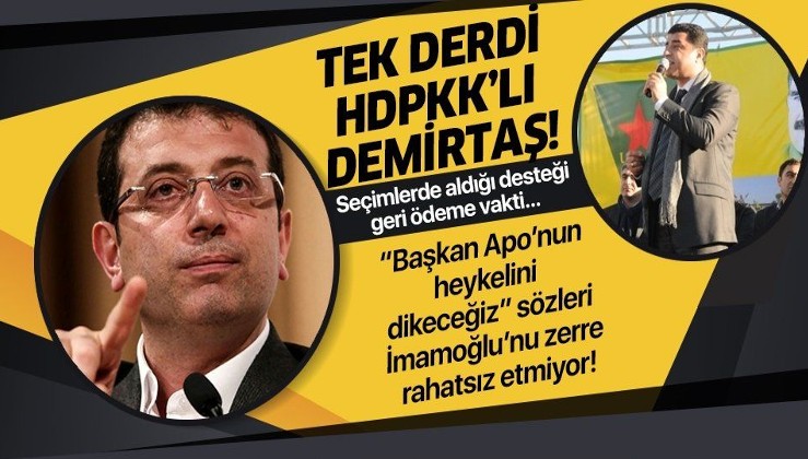 İBB Başkanı Ekrem İmamoğlu'nun derdi "Başkan Apo'nun heykelini dikeceğiz" diyen Demirtaş'ın tutuklu olması.