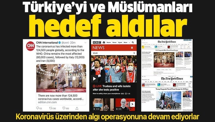 Batı medyasının koronavirüs üzerinden operasyonu sürüyor! Yine Türkiye'yi ve müslümanları hedef aldılar.