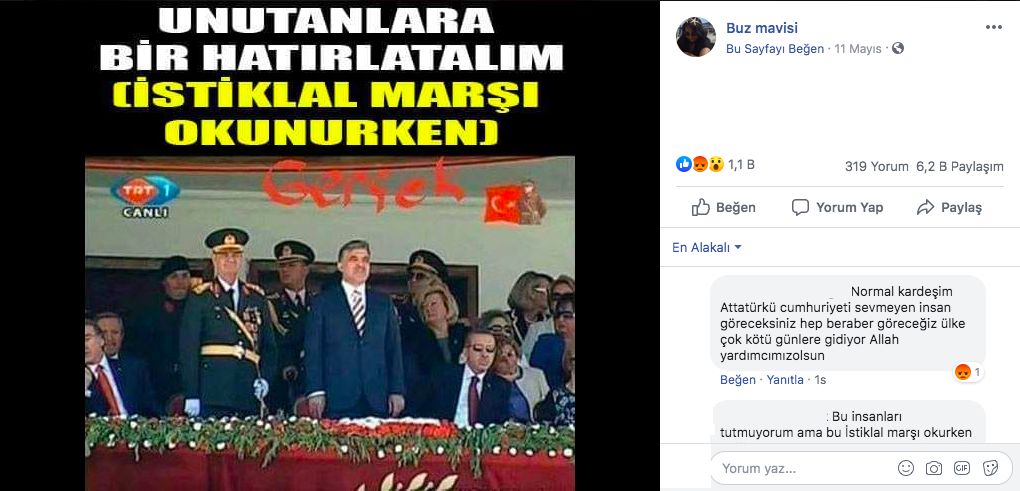 Fotoğrafın Erdoğan’ın İstiklal Marşı okunurken ayağa kalkmadığını gösterdiği iddiası
