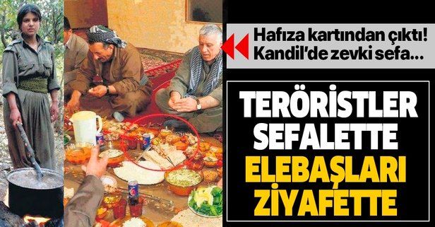SON DAKİKA: PKK'lı teröristler sefalette Kandil'deki elebaşları ziyafette