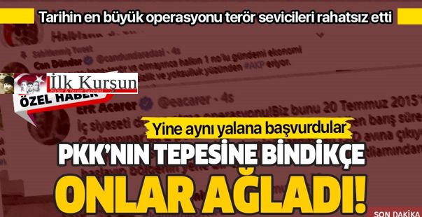 TSK, PKK inlerini vurdukça onlar ağladı! Sosyal medya üzerinden PKK'ya destek çıktılar