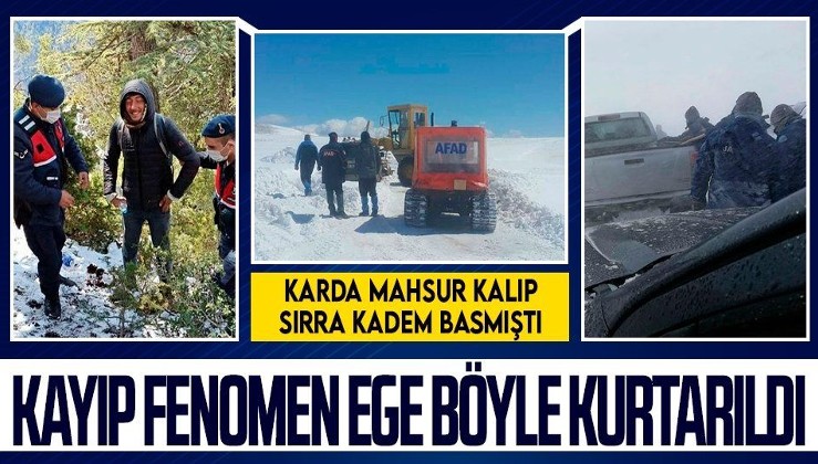 Son dakika: Karaman'da karda mahsur kalıp kaybolan Ege Kabalak kurtarıldı