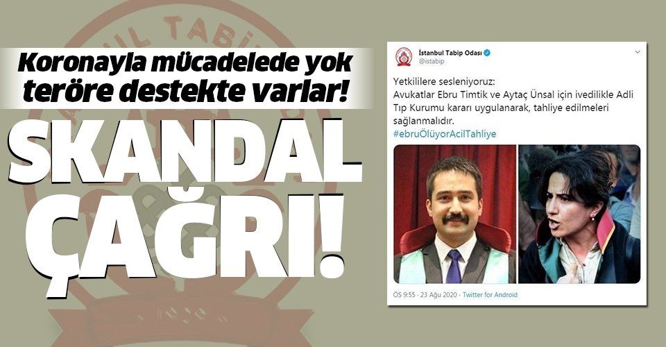 İstanbul Tabip Odası'ndan DHKPC üyesi teröristlere skandal destek! Tahliye çağrısı yaptılar