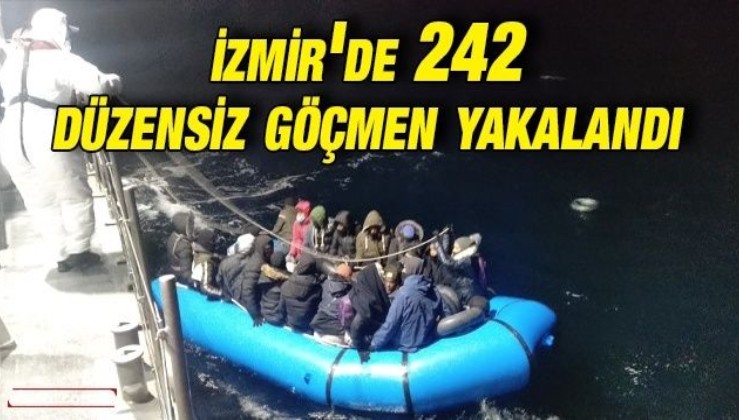 İzmir'de 242 düzensiz göçmen yakalandı