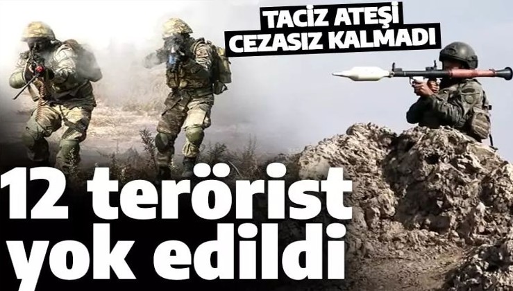 Son dakika: Taciz ateşi cezalandırıldı! 12 PKK/YPG'li terörist öldürüldü