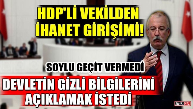 HDP'li vekil Rıdvan Turan'dan ihanet girişimi! Devletin gizli bilgilerini açıklamak istedi