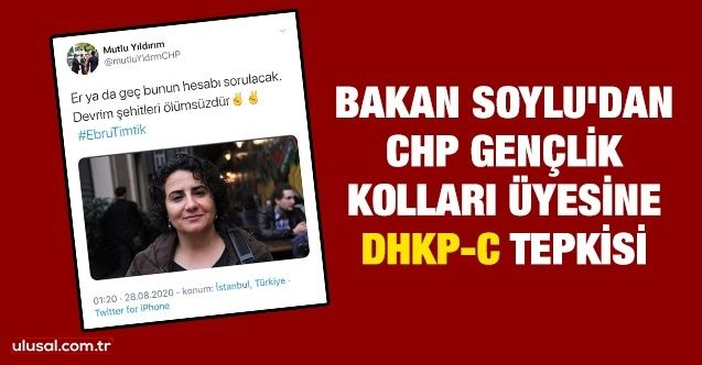 Bakan Soylu'dan CHP Gençlik Kolları Üyesine DHKPC tepkisi: "Bize 30 Ağustos dersi verenler. 30 Ağustos bizim şerefimizdir."