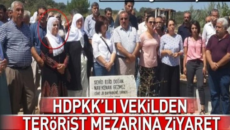HDP'li vekil PKK'lı teröristin mezarını ziyaret etti!