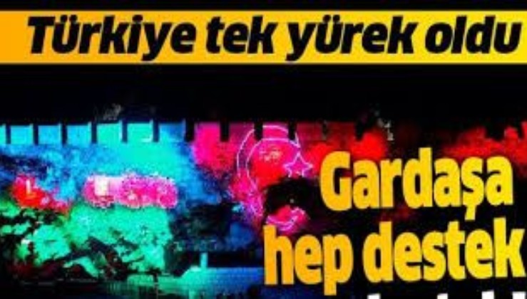 Gardaşa hep destek tam destek: Nevşehir Kalesi'ne ışıklarla Azerbaycan ve Türk bayrağı yansıtıldı