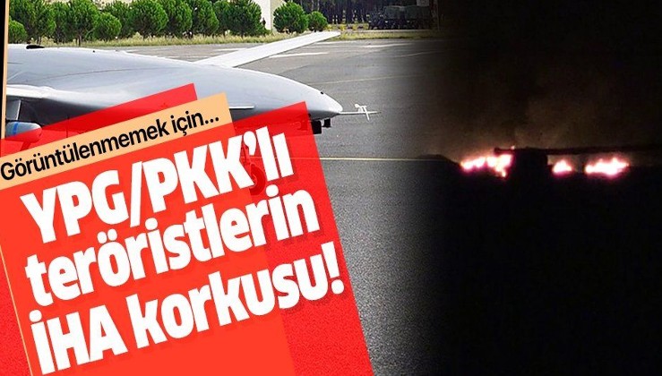 YPG/PKK'lı teröristler İHA korkusundan lastik yakıyorlar!.