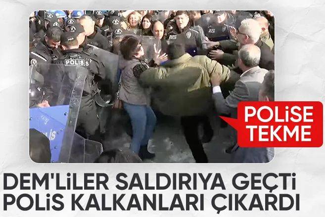 Mardin'de DEM'liler polise saldırdı