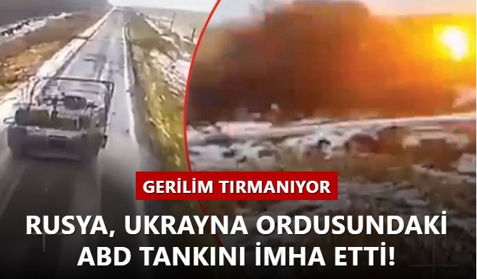 Rusya, Ukrayna ordusundaki ABD yapımı Abrams tankını dronla imha etti!
