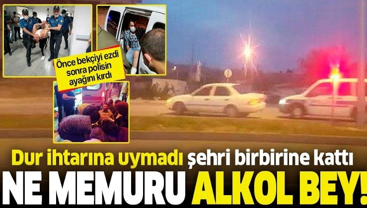 Aksaray'da alkollü sürücü önce bekçiyi ezdi, sonra polis memurunun ayağını kırdı