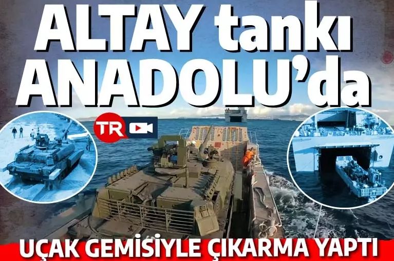 ALTAY tankı ANADOLU'ya çıktı! Denizde yol alıp sahile çıkarma yaptı