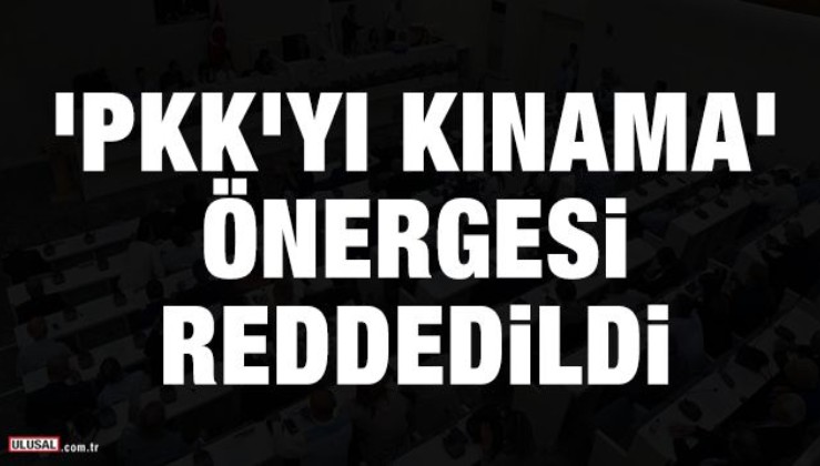 'PKK'yı kınama' önergesi reddedildi!