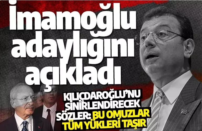 İmamoğlu adaylığını açıkladı: Canlı yayında Kılıçdaroğlu’nu sinirlendirecek sözler: