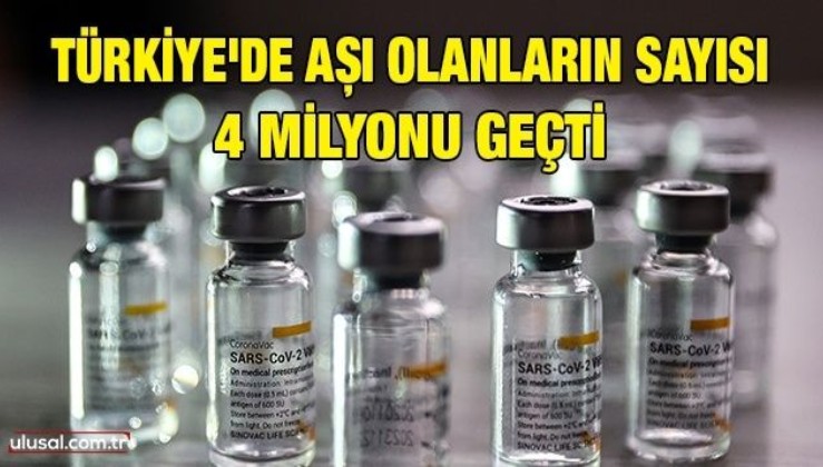 Türkiye'de aşı olanların sayısı 4 milyonu geçti