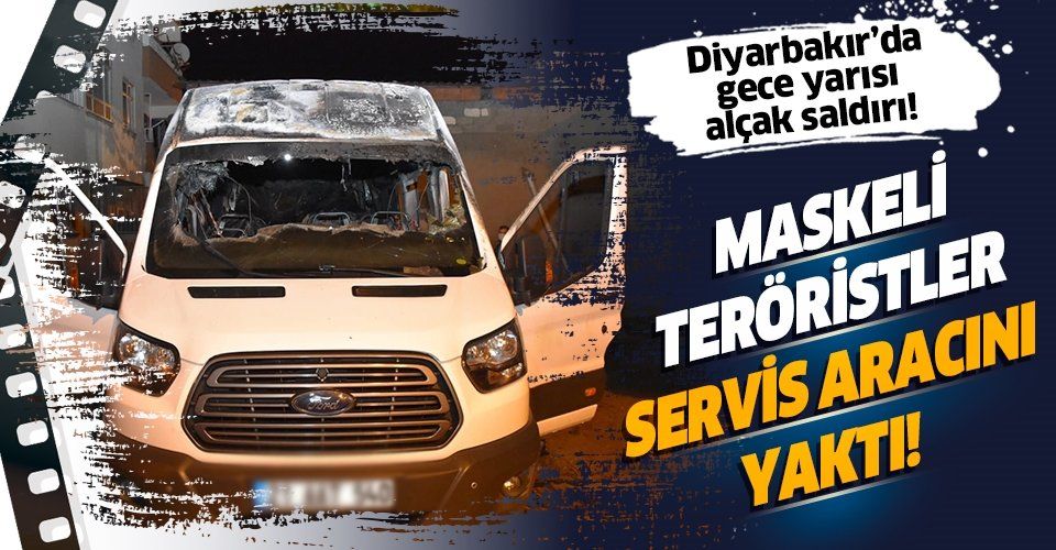 Son dakika: Teröristler Diyarbakır Bağlar Belediyesi’ne ait servis aracı kundaklandı