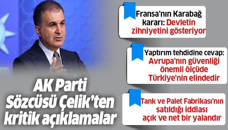 Son dakika: AK Parti Sözcüsü Ömer Çelik'ten MKYK ve MYK Toplantısı sonrası önemli açıklamalar