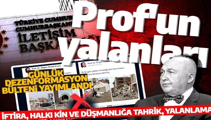 İletişim Başkanlığı'ndan Ahmet Ercan açıklaması: Günün yalanları yayımlandı