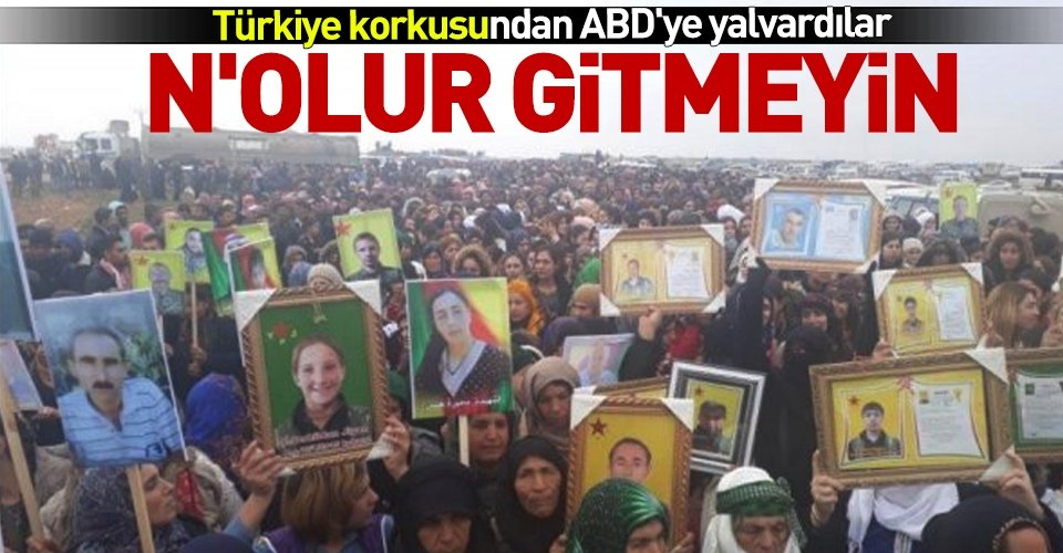 Terör örgütü PKK ABD'nin bölgeden çekilmesini protesto ediyor.