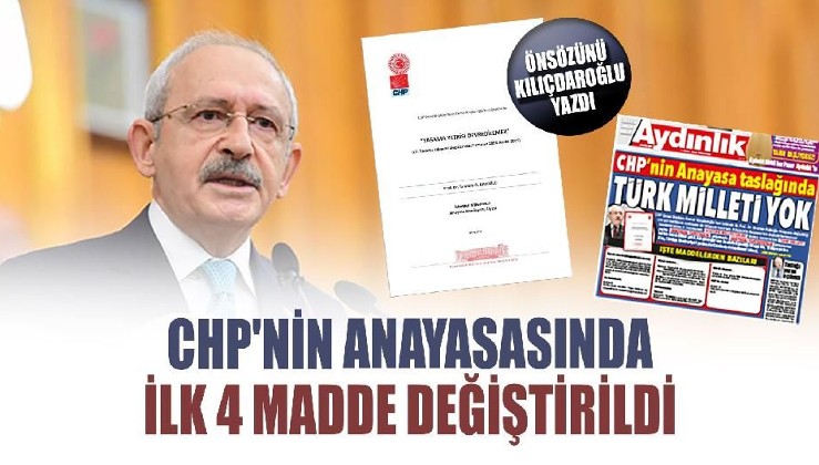 CHP'nin anayasasında ilk 4 madde değiştirildi