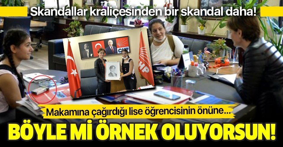 Skandallar kraliçesi CHP'li Canan Kaftancıoğlu'ndan bir skandal daha! Lise öğrencisinin ağırlarken masaya sigara koydu!