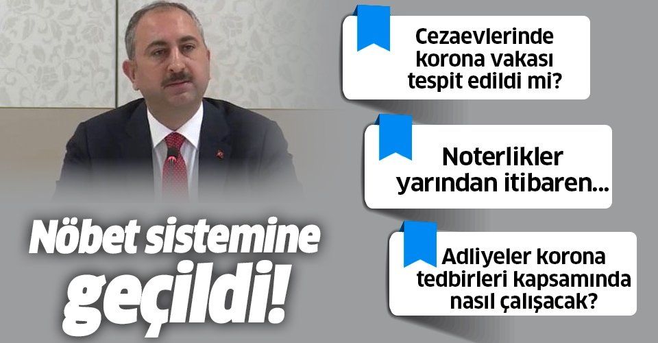 Son dakika: Adalet Bakanı Abdülhamit Gül'den koronavirüs açıklaması.