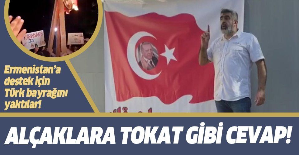Lübnan'da Türk bayrağı yakan alçaklara tokat gibi yanıt