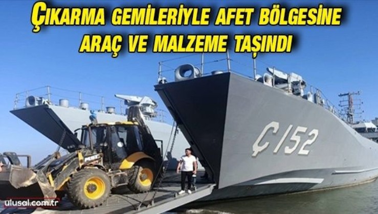 Sinop'un Türkeli ilçesine çıkarma gemileriyle araç ve malzeme taşındı