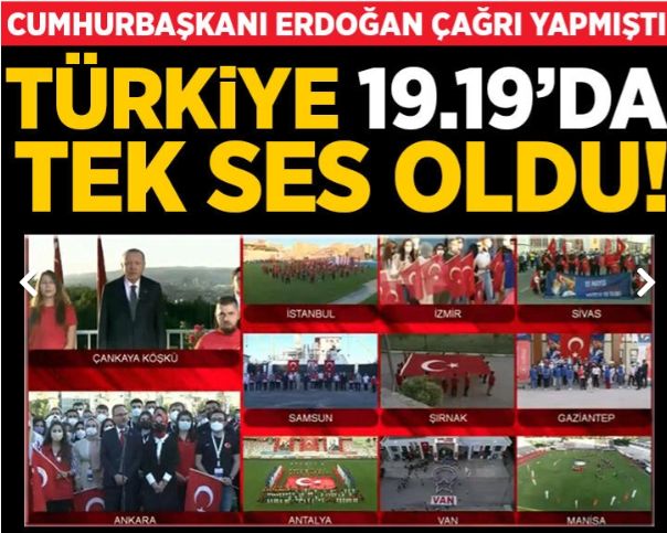 Son dakika: Cumhurbaşkanı Erdoğan çağrı yapmıştı! Türkiye 19.19'da tek ses oldu!
