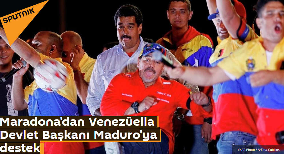 Maradona'dan Venezüella Devlet Başkanı Maduro'ya destek