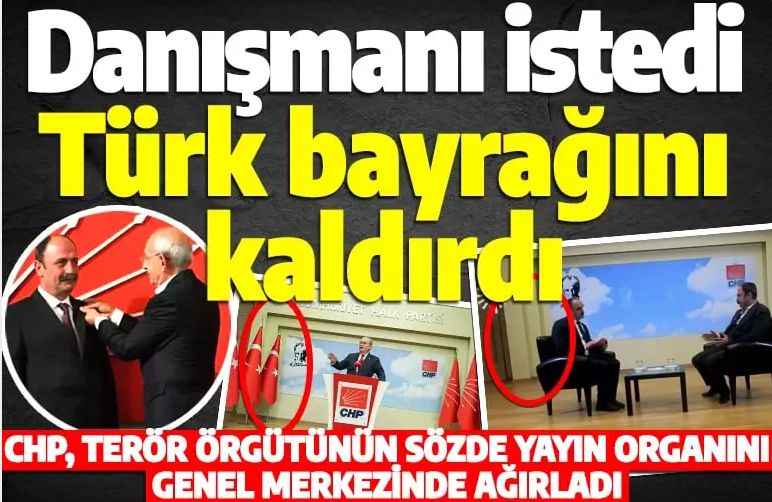 Kılıçdaroğlu'nun terör yanlısı danışmanı Nuşirevan Elçi Türk bayrağından rahatsız oldu! Hemen kaldırdılar