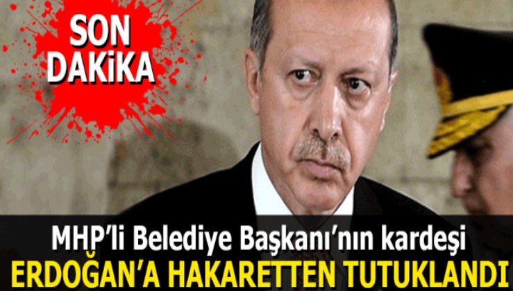 MHP’li Belediye Başkanı’nın kardeşi Erdoğan’a hakaretten tutuklandı