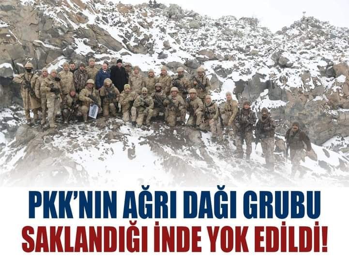 PKK'nın Ağrı Dağı grubu, saklandığı inde yok edildi!