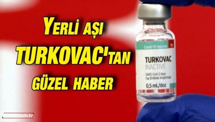 Yerli aşı TURKOVAC'tan güzel haber