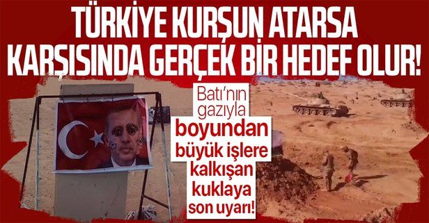 Libya'dan skandal görüntü! Darbeci Hafter’e bağlı birlikler Türk bayrağı ve Erdoğan’ı "hedef" yaptı!