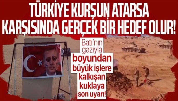 Libya'dan skandal görüntü! Darbeci Hafter’e bağlı birlikler Türk bayrağı ve Erdoğan’ı "hedef" yaptı!