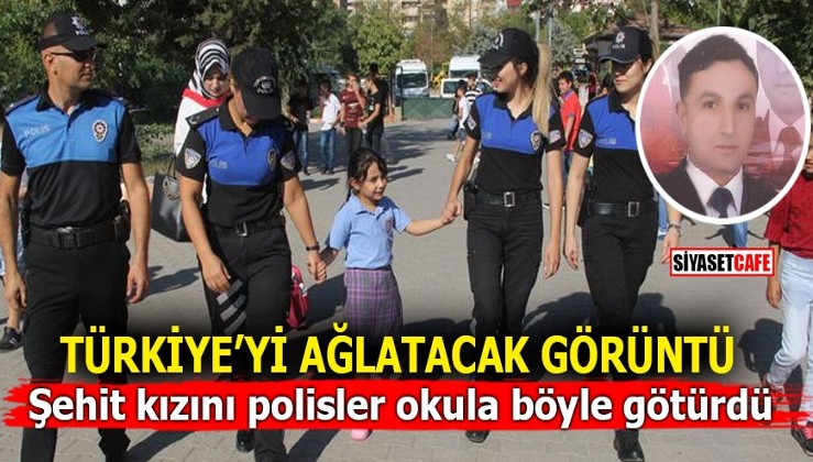 Türkiye'yi ağlatacak görüntü! Şehit kızını polisler okula böyle götürdü